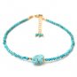 Turquoise Round 2-10mm Faceted beads adjustable stacking bracelet | STK-5554