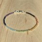 7 Stone Chakra Round 2mm Smooth beads adjustable stacking bracelet | STK-0009