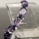 Amethyst Baguette 6x8mm Faceted beads adjustable stacking bracelet | STK-0208