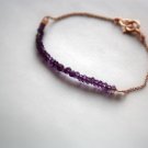 Amethyst Rondelle 3-4mm Faceted beads adjustable stacking bracelet | STK-0209