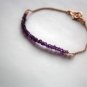 Amethyst Rondelle 3-4mm Faceted beads adjustable stacking bracelet | STK-0209
