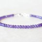 Amethyst Rondelle 2.5mm Faceted beads adjustable stacking bracelet | STK-0236