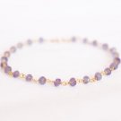 Amethyst Rondelle 2-3mm Faceted beads adjustable stacking bracelet | STK-0289