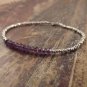 Amethyst Rondelle 3.5mm Faceted beads adjustable stacking bracelet | STK-0306
