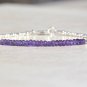 Amethyst Rondelle 2.5mm Faceted beads adjustable stacking bracelet | STK-0325