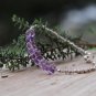 Amethyst Uncut Chips 4mm Smooth beads adjustable stacking bracelet | STK-0337