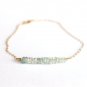 Aquamarine Rondelle 3mm Faceted beads adjustable stacking bracelet | STK-0752