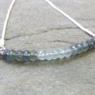 Aquamarine Rondelle 4mm Faceted beads adjustable stacking bracelet | STK-0759