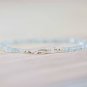 Aquamarine Rondelle 3mm Faceted beads adjustable stacking bracelet | STK-0764