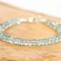Aquamarine Rondelle 5mm Faceted beads adjustable stacking bracelet | STK-0776