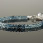 Aquamarine Rondelle 5mm Faceted beads adjustable stacking bracelet | STK-0777