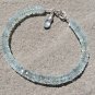 Aquamarine Rondelle 5mm Faceted beads adjustable stacking bracelet | STK-0804