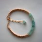 Aquamarine Rondelle 5mm Faceted beads adjustable stacking bracelet | STK-0829