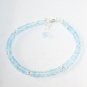 Aquamarine Rondelle 4mm Faceted beads adjustable stacking bracelet | STK-0850