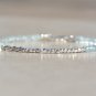 Aquamarine Rondelle 3mm Faceted beads adjustable stacking bracelet | STK-0855