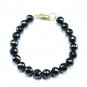 Black Spinel Round 10mm Faceted beads adjustable stacking bracelet | STK-1228