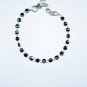 Black Spinel Coin 4-5mm Faceted beads adjustable stacking bracelet | STK-1229