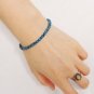 Blue Apatite Round 4.5mm Smooth beads adjustable stacking bracelet | STK-1530