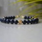 Blue Sandstone Round 8mm Smooth beads adjustable stacking bracelet | STK-1639
