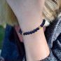 Blue Sandstone Round 8mm Smooth beads adjustable stacking bracelet | STK-1639