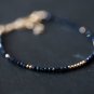 Blue Sapphire Round 3mm Faceted beads adjustable stacking bracelet | STK-1642