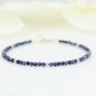 Blue Sapphire Round 3mm Faceted beads adjustable stacking bracelet | STK-1704