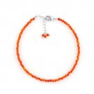 Carnelian Round 2-2.5mm Faceted beads adjustable stacking bracelet | STK-1888