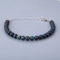 Chrysocolla Rondelle 8mm Smooth beads adjustable stacking bracelet | STK-2034
