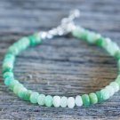 Chrysoprase Rondelle 4mm Smooth beads adjustable stacking bracelet | STK-2067