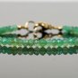 Chrysoprase Round 3.5mm Faceted beads adjustable stacking bracelet | STK-2069