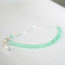 Chrysoprase Round 3.5mm Faceted beads adjustable stacking bracelet | STK-2075