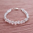 Clear Quartz Round 4mm  Smoothh beads adjustable stacking bracelet | STK-2283