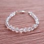 Clear Quartz Round 4mm  Smoothh beads adjustable stacking bracelet | STK-2283