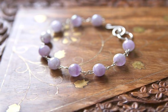 Crystal Quartz Round 8mm Smooth beads adjustable stacking bracelet | STK-2330
