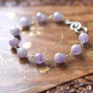 Crystal Quartz Round 8mm Smooth beads adjustable stacking bracelet | STK-2330