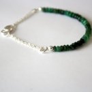 Emerald Rondelle 2.5-3mm Smooth beads adjustable stacking bracelet | STK-2467
