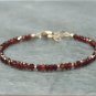 Garnet Rondelle 3.5-4mm Faceted beads adjustable stacking bracelet | STK-2946