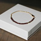 Garnet Rondelle 2.5-3mm Faceted beads adjustable stacking bracelet | STK-2955