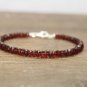 Garnet Rondelle 3.5-4mm Faceted beads adjustable stacking bracelet | STK-2982