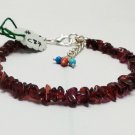Garnet Uncut Chips 4-8mm Smooth beads adjustable stacking bracelet | STK-3064