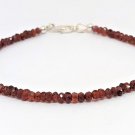 Garnet Rondelle 3-3.5mm Faceted beads adjustable stacking bracelet | STK-3070