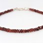 Garnet Rondelle 3-3.5mm Faceted beads adjustable stacking bracelet | STK-3070