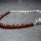 Garnet Rondelle 4-4.5mm Faceted beads adjustable stacking bracelet | STK-3071