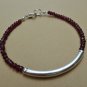Garnet Rondelle 3-3.5mm Faceted beads adjustable stacking bracelet | STK-3113