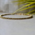 Gold Hematite Round 3mm Faceted beads adjustable stacking bracelet | STK-3223