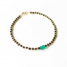 Green Onyx Rondelle 4mm Faceted beads adjustable stacking bracelet | STK-3358