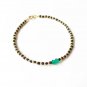 Green Onyx Rondelle 4mm Faceted beads adjustable stacking bracelet | STK-3358