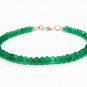 Green Onyx Rondelle 4mm Faceted beads adjustable stacking bracelet | STK-3371