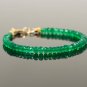 Green Onyx Rondelle 4mm Faceted beads adjustable stacking bracelet | STK-3372