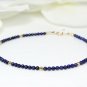 Lapis Lazuli Round 2.5mm Smooth beads adjustable stacking bracelet | STK-4301